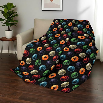 Northwest Magic The Gathering Magic Icons Full/Queen Quilted Blanket, Comfy Throw, Adults Boys Girls, Soft Lightweight Bedding for Bed, or Couch, 90 x 90 inches