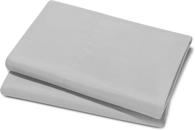 Bare Home Microfiber Pillow Cases - King 20x36 - Cooling Pillowcases - Double Brushed - Easy Care - Envelope Closure (King Pillowcase Set of 2, Cloud Grey)