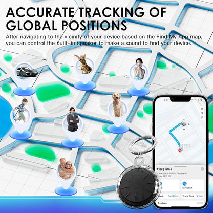 GPS Tracker for Vehicles, Tracker Device for Vehicles, No Subscription, No Monthly Fee Car Tracker Device Hidden Work with Find My (iOS Only), Magnetic Real-Time Vehicle Tracker for Kids Dogs, Black