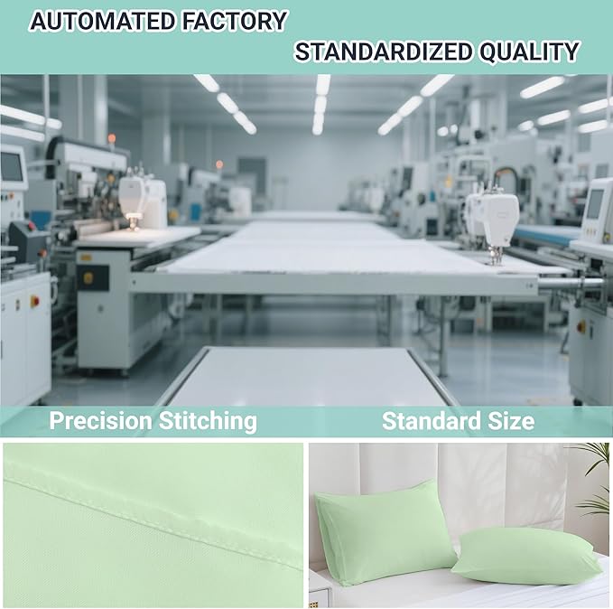 ZPECC Pillow Cases Queen Size Set of 12, 20x30 Envelope Closure Pillowcases, Soft Plain Brushed Microfiber Covers Hypoallergenic Breathable, Sage Green