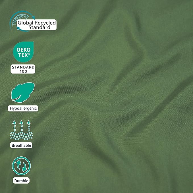 ZPECC Pillow Cases King Size Set of 12, 20x36 Envelope Closure Pillowcases, Soft Plain Brushed Microfiber Covers Hypoallergenic Breathable, Olive Green