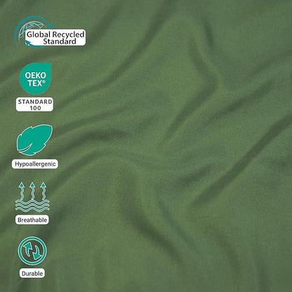 ZPECC Pillow Cases Queen Size Set of 4, 20x30 Envelope Closure Pillowcases, Soft Plain Brushed Microfiber Covers Hypoallergenic Breathable, Olive Green