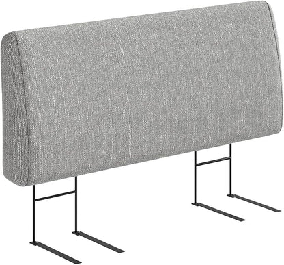 4.7” Upholstered Headboard for Full Size Bed, No Drill Needed, 5 Min Assembly, Headboard for 8–14 Inch Mattress, Perfect for Renters Dorm Kids Pet, Linen Gray
