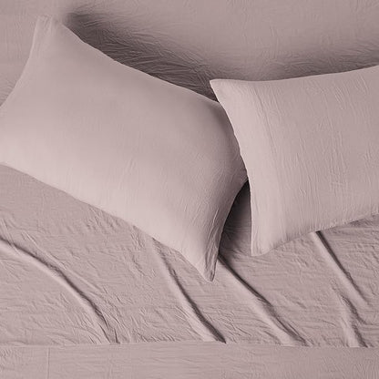 Amazon Basics Full Bed Sheet, 4-Piece Bedding Set, Double Brushed Microfiber, Ultra Soft, Easy Care, Purple