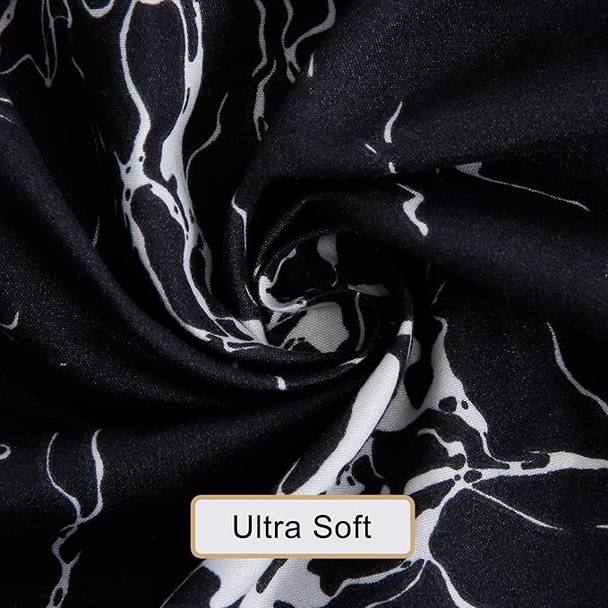 Best Season Bed Sheet Set 3 Pieces -Twin Size-Soft Durable Microfiber Bedding Sheet Set,Deep Pocket,Stain,Fade & Wrinkle Resistant(Black Marble)