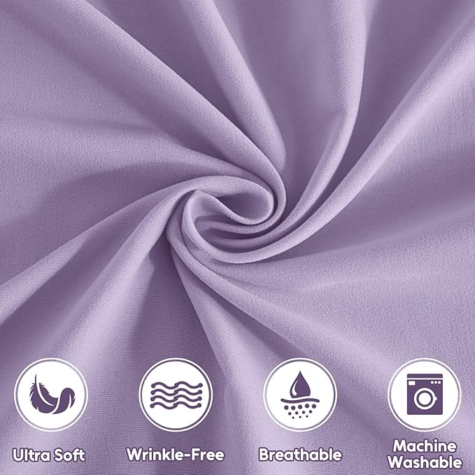 Twin Sheets Set, 3 Pieces Hotel Luxury Soft Microfiber Bed Sheets Set, Up to 16" Deep Pockets, Oeko-Tex Sheets with Elastic, Breathable, Wrinkle Free (Purple, Twin)