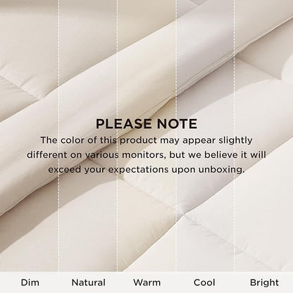 Bedsure Comforter Duvet Insert - Quilted Comforters Oversized King Size, All Season Duvet, GentleSoft Down Alternative Bedding, with 8 Tabs, Gifts for Women/Men, Linen, Oversized King 116 x 98 Inches