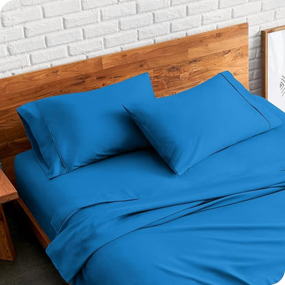 Bare Home Microfiber Pillow Cases - Standard/Queen Size Set of 2 - Cooling Pillowcases - Double Brushed - Medium Blue Pillowcases 2 Pack - Easy Care (Standard Pillowcase Set of 2, Medium Blue)