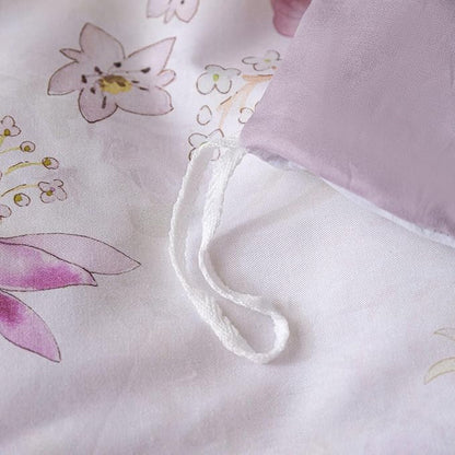 OAITE Duvet Cover Set Queen Size Floral Pattern Ultra Soft 100% Cotton Duvet Cover Sets 3-PC, Breathable Duvet Cover with Zipper Closure & Corner Ties(2 Pillow Shams,1 Duvet Cover)