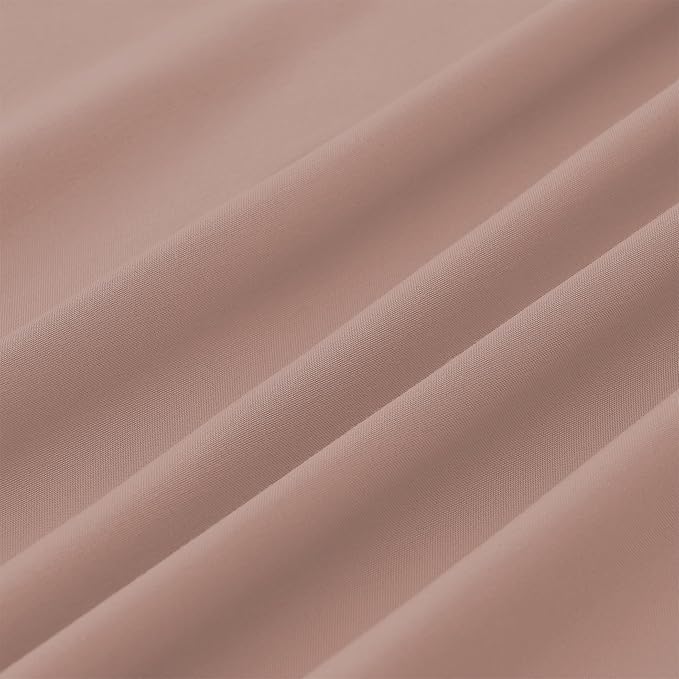 Modern Threads Soft Microfiber Solid Sheets - Luxurious Microfiber Bed Sheets - Includes Flat Sheet, Fitted Sheet with Deep Pockets, & Pillowcases Rose Queen