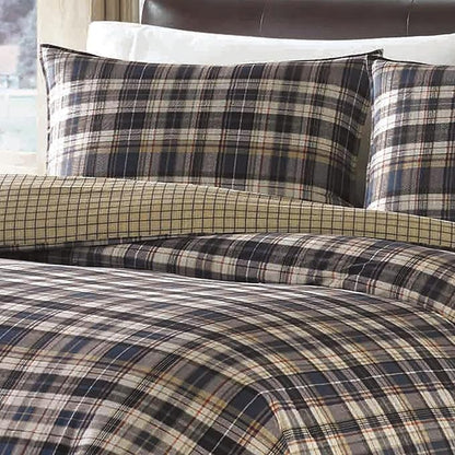 Eddie Bauer - King Comforter Set, Reversible Cotton Bedding with Matching Shams, Home Decor for All Seasons (Port Gamble Blue, King)