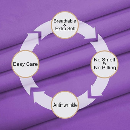 Best Season Microfiber Deep Pocket/Soft 1800 Thread Count 3-Piece Bed Sheet Set (1 Flat Sheet, 1 Fitted Sheet, 1 Pillow Cases), Twin, Violet