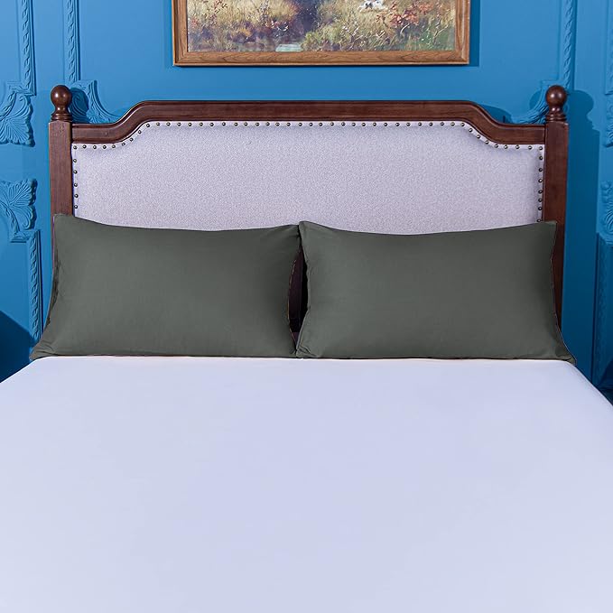 NTBAY Standard Pillowcase Set - 2 Pack Brushed Microfiber 20x26 Pillowcases - Soft, Wrinkle-Free, Fade-Resistant, Stain-Resistant, Dark Grey Pillowcases with Envelope Closure - 20x26 Inches, Dark Grey