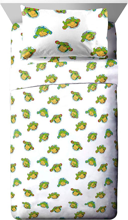 Jay Franco Nickelodeon Teenage Mutant Ninja Turtles Ready to Roll 5 Piece Twin Bed Set - Includes Reversible Comforter & Sheet Set Bedding - Super Soft Fade Resistant Microfiber