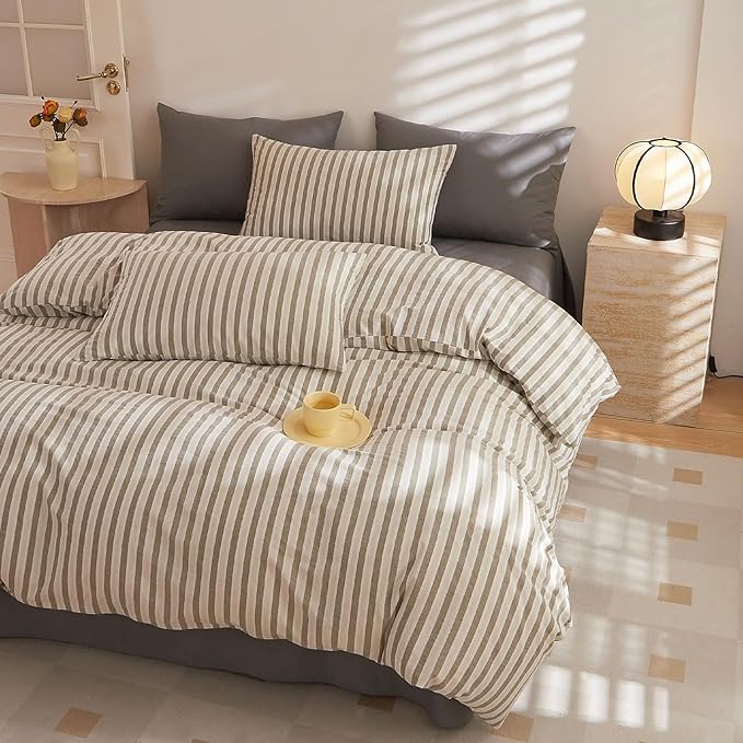 HighBuy Grey Gingham Comforter Set Twin XL Size Modern Chic Striped Bedding Comforter Set Twin XL Fluffy Soft Comforter Sets Farmhouse Geometric Bedding Set 1 Comforter with 2 Pillowcases