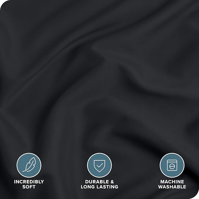 Bare Home Bedding Duvet Cover King Size - Premium 1800 Super Soft Collection - Lightweight, Cooling - Soft Breathable Bedding Duvet Cover (King, Black)