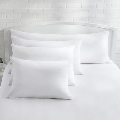 Amazon Basics Standard Breathable 100% Cotton Hypoallergenic Pillow Protector with Zipper, Machine Washable, White, 27 x 21 Inches, Pillows Not Included