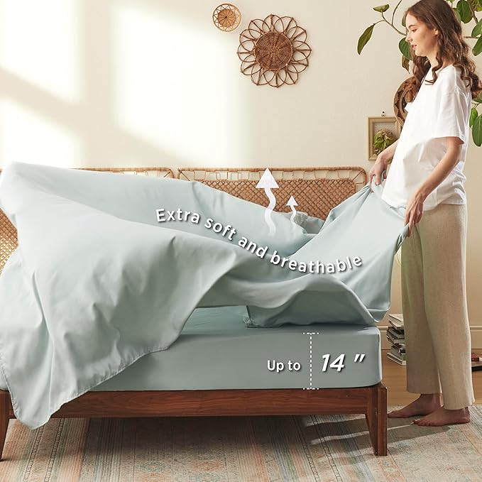 Bedsure Sage Green Twin XL Comforter Set - 5 Pieces Floral Bedding Sets Twin XL Bed in a Bag with Reversible Botanical Flowers Comforter, Sheets, Pillowcase & Sham