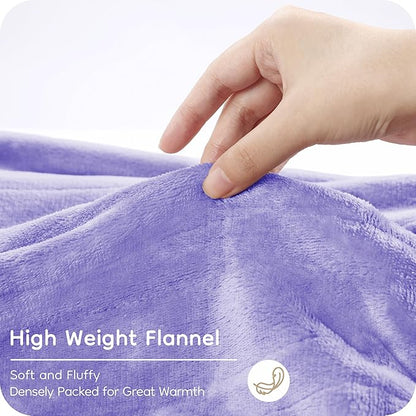 Electric Heated Blanket Queen Size 84"x90", with Dual Control Breathable & Luxurious Flannel, 4 Heating Levels & 10 Hours Auto-Off, Fast Heating, Machine Washable, for Bedding-Light Purple