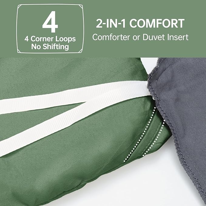 MUXHOMO Queen Comforter Set, All Season Ultra Soft Down Alternative Bedding - 3 Piece Lightweight Bed Set Includes 1 Comforter (90"x90") and 2 Pillow Shams (20"x26"), Dark Green