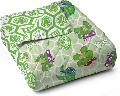 Northwest Nickelodeon Teenage Mutant Ninja Turtles Pizza Party Quilted Throw Blanket, Comfy Throw, Adults Boys Girls, Soft Lightweight Bedding for Bed, or Couch, 60 x 80 inches