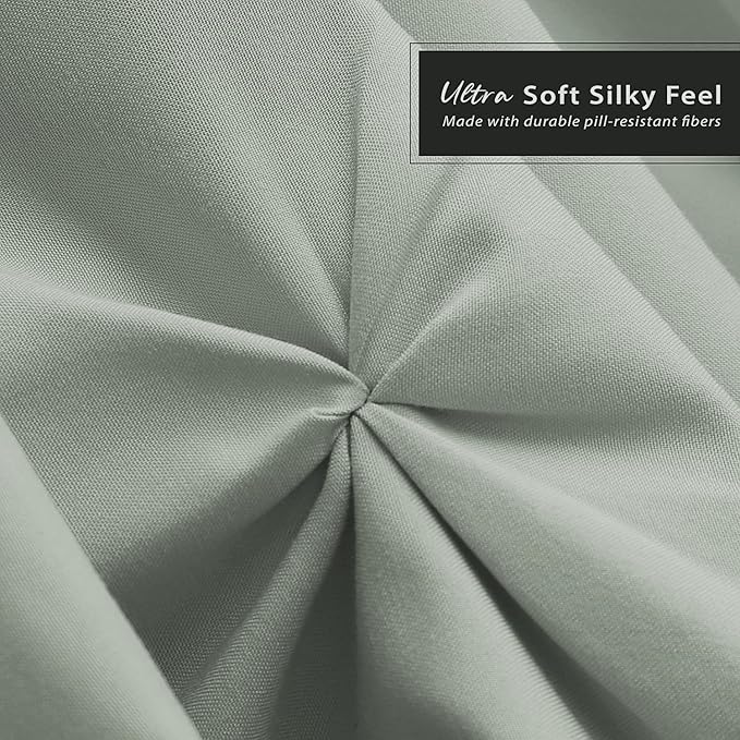 Nestl Sage Green Bed Skirt Full Size, Pinch Pleat Full Bed Skirt, 14" Inch Drop Full Bedskirt, Hotel Quality Sage Green Bed Skirts, Premium Microfiber Bedskirt for Full Bed, Sage Green Full Bed Skirt