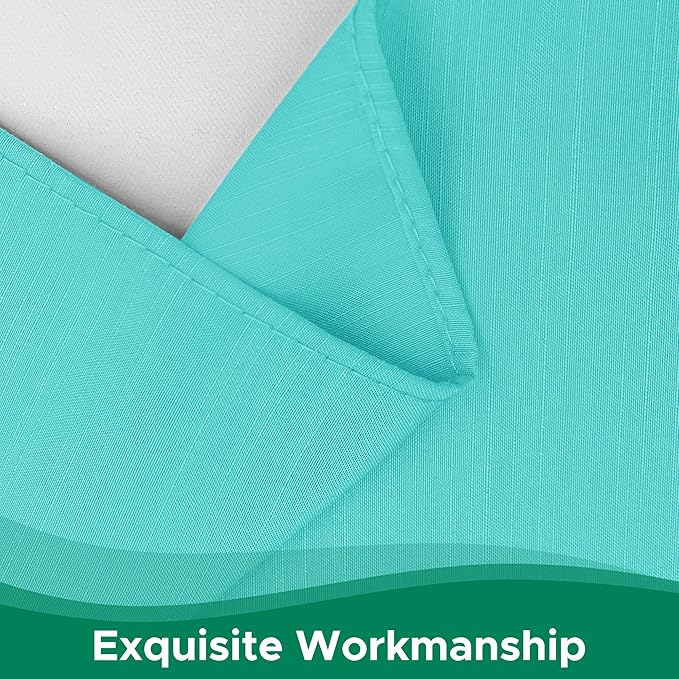 Biscaynebay Wrap Around Bed Skirts for Queen Beds 19" Long Drop, Aqua Adjustable Elastic Dust Ruffles Easy Fit Wrinkle Resistant Silky Luxurious Fabric Machine Washable