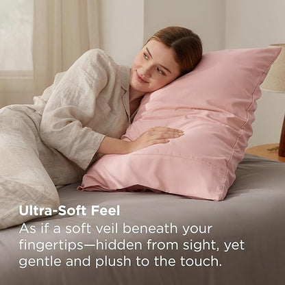 Bedsure Pillow Cases Standard Size Set of 2 - Blush Pink Brushed Microfiber Pillowcases, Super Soft and Cozy Pillow Case Covers with Envelope Closure for Kids, Wrinkle, Fade Resistant, 20x26 Inches