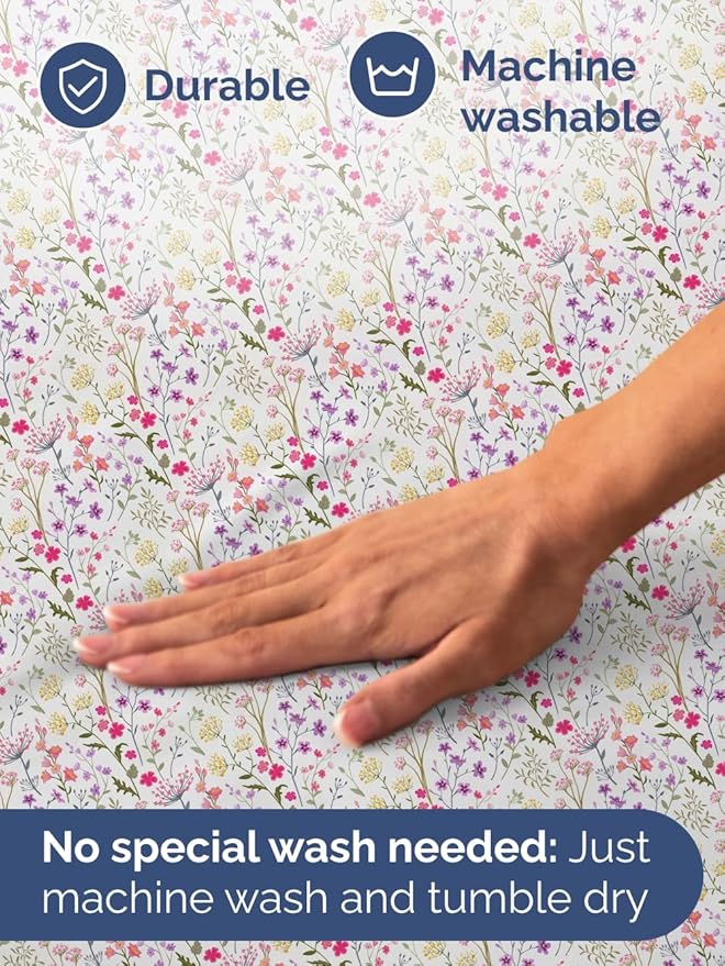 Floral Sheets - Flower Print Bed Sheet Set - 1 Flat, 1 Fitted & 2 Pillowcases w/ Deep Pockets - Comfy, Cozy, Wrinkle & Fade Free - Boho Botanical Bedding - Soft, Breathable & Cooling - Full Size Set