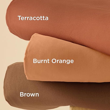 Bedsure Duvet Cover Full Size - Soft Double Brushed Bedding Set for Kids & Adults, Zipper Closure, 3 Pieces, Includes 1 Duvet Cover (80"x90") & 2 Pillow Shams, NO Comforter, Terracotta
