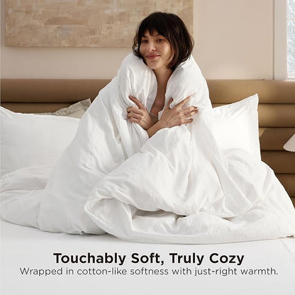 Bedsure Removable Cover with Comforter Duvet Insert Full - 5 Pieces White Prewashed Soft Bedding Set for All Seasons Use, Includes 1 Duvet Cover, 1 Comforter, 1 Fitted Sheet, 2 Pillow Shams