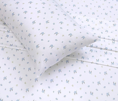 RUVANTI 100% Cotton Sheets – King Size Percale Bedding, Cooling & Breathable Floral Design, Durable with a Crisp, Soft & Comfortable Feel, 16" Deep Pocket, 4-Piece Set, Phulkari