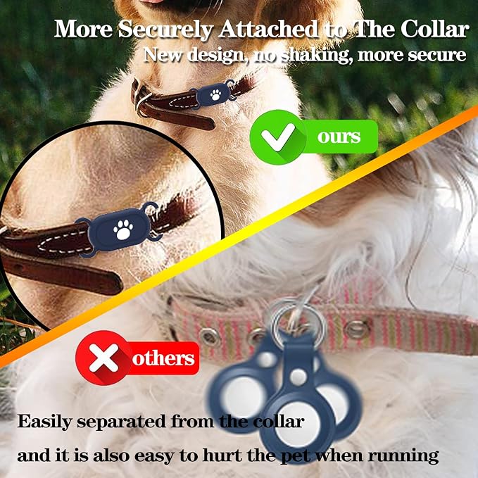 Waterproof Dog Collar Holder Compatible with Samsung Galaxy SmartTag2, Silicone GPS Tracker Hidden Loop Holder for Smart Tag2, Anti-Lost Collar Tag2 Paw Case (Grey)