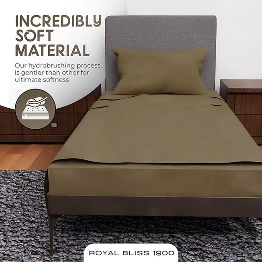 Twin Bedding - 3-Pcs Set - Deep Pockets - Cooling Twin Bed Sheets - Soft, Comfortable and Cozy Bed Sheets - Perfect for Any Bedroom (Taupe)