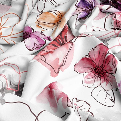 YIYEA Pillow Cases Queen Size Set of 4, Ultra Soft 1800TC Hotel Quality Double Brushed Microfiber Embroidered Pillowcases and Floral Pillow Covers, Envelope Closure, Fade Resistant (20"x30")