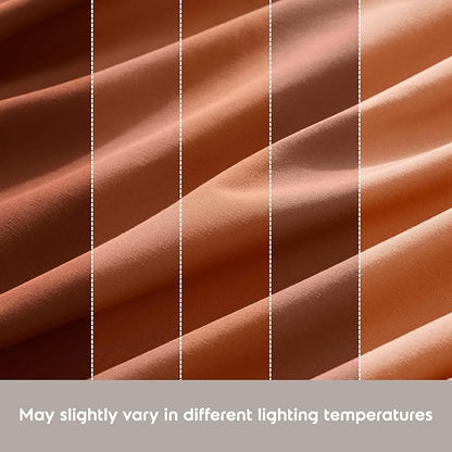 Nestl Split King Sheet Set - 1800 Ultra-Soft Microfiber Bed Sheets - Double Brushed - Deep Pockets - Easy Fit - 5 Piece Set - Bed Sheets & Pillowcases (Split King Size, Rust)