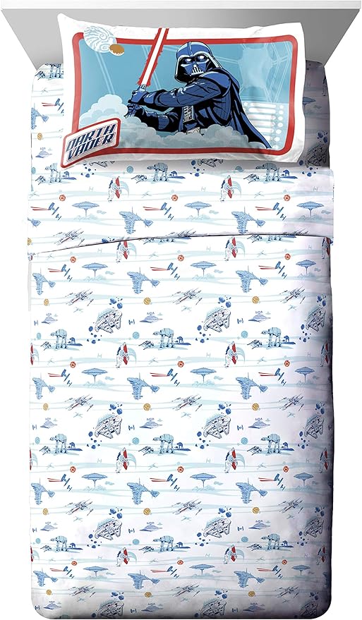 Jay Franco Star Wars Empire Strikes Back 4 Piece Full Bed Set - Includes Reversible Comforter & Sheet Set - Super Soft Fade Resistant Microfiber