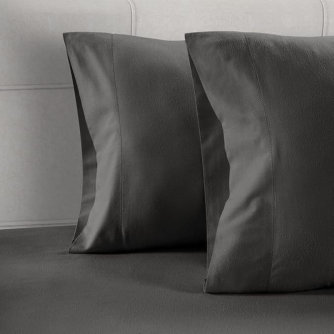 LANE LINEN Pillows Queen Size Set of 2 Soft 100% Egyptian Cotton Cool & Smooth 1000 Thread Count Pillow Cases - Charcoal