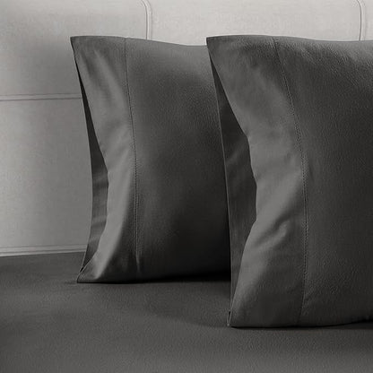 LANE LINEN Pillows Queen Size Set of 2 Soft 100% Egyptian Cotton Cool & Smooth 1000 Thread Count Pillow Cases - Charcoal