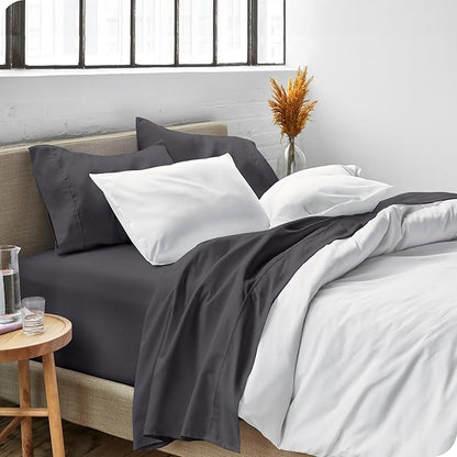 Bare Home Full Sheet Set - 1800 Ultra-Soft Microfiber Full Bed Sheets - Double Brushed - Deep Pockets - Easy Fit - 4 Piece Set - Bedding Sheets & Pillowcases (Full, Forged Iron Grey)