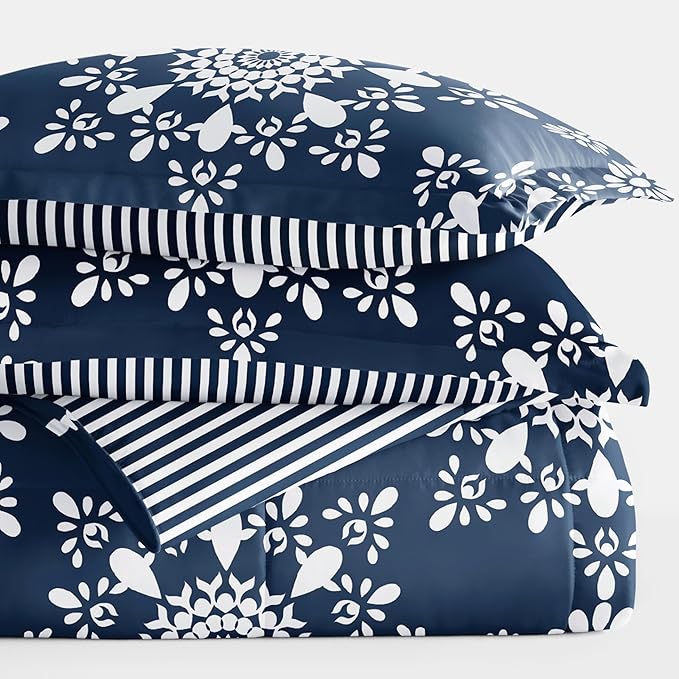 Linen Market Reversible King Size Comforter Set (3 Piece) - Bring Luxury Home with Our Soft and Lightweight Down Alternative Comforter King Set - This Includes Your King Comforter and 2 Pillow Shams