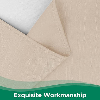 Biscaynebay Wrap Around Bed Skirts for Queen Beds 19" Long Drop, Sand Adjustable Elastic Dust Ruffles Easy Fit Wrinkle Resistant Silky Luxurious Fabric Machine Washable