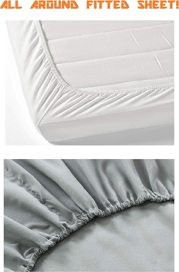 Elegant Comfort Luxury 1500 Premium Hotel Quality Microfiber 4-Piece Sheet Set - Wrinkle Resistant, All Around Elastic Fitted Sheet, Deep Pocket up to 16", Queen, Aqua
