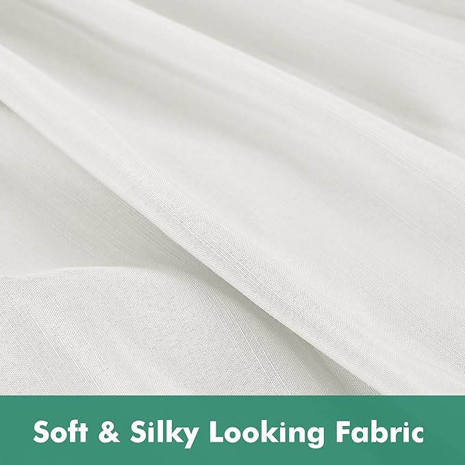 Biscaynebay Wrap Around Bed Skirts with Split Corners for Twin/Twin XL Beds 18" Drop, Ivory Adjustable Elastic Dust Ruffles Easy Fit Wrinkle Resistant Silky Luxurious Fabric Machine Washable