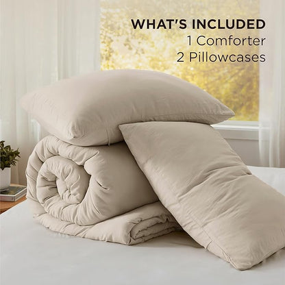 Bedsure King Comforter Set, Sand Soft Prewashed Bedding for All Seasons, 3 Pieces GentleSoft™ Bed Set, 1 Lightweight Comforter (104"x90") and 2 Pillowcases (20"x36")