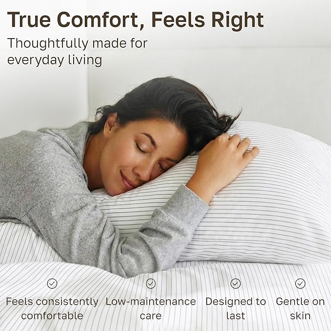 California Design Den California King Sheet Sets - 400 Thread Count Sateen, Natural 100% Cotton Sheets, Deep Pocket and Durable Bedding Set - Pinstriped