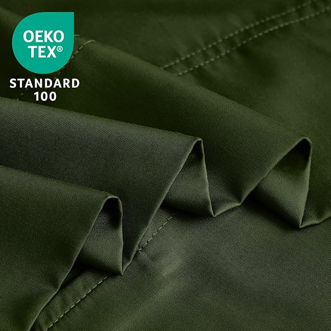 BEDELITE Standard Pillow Cases Set of 2, Rayon Derived from Bamboo, Cooling Pillow Cases for Hot Sleepers & Night Sweats, Breathable Silky Soft Envelope Pillowcases(Olive Green, 20"x26")