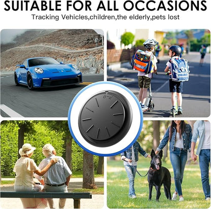 GPS Tracker for Vehicles, Tracker Device for Vehicles, No Subscription, No Monthly Fee Car Tracker Device Hidden Work with Find My (iOS Only), Magnetic Real-Time Vehicle Tracker for Kids Dogs, Black
