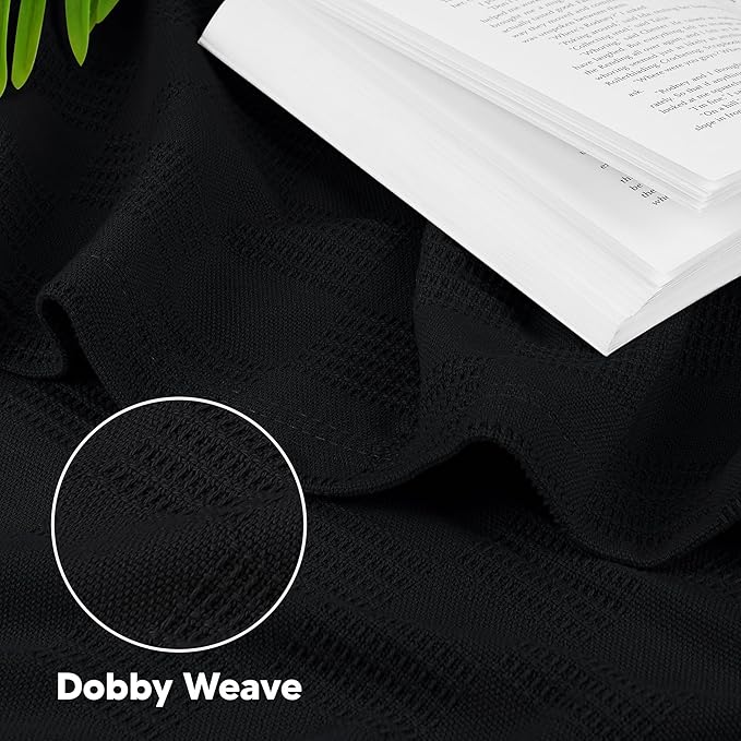 Utopia Bedding Black 100% Cotton Blanket [Twin Size - 90x72 Inch] Lightweight, Soft and Breathable Thermal Dorm Bed Blanket for All Seasons