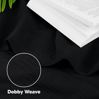 Utopia Bedding Black 100% Cotton Blanket [Twin Size - 90x72 Inch] Lightweight, Soft and Breathable Thermal Dorm Bed Blanket for All Seasons
